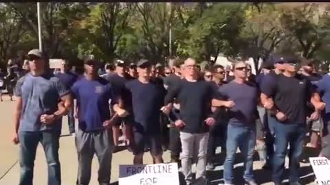 Calgary, Canada - First Responders stand in Solidarity with Citizens