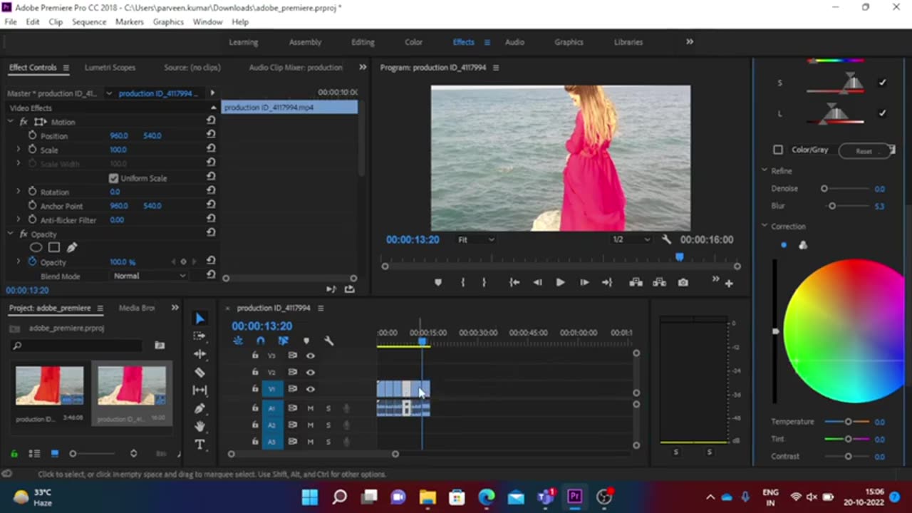 Adobe Premiere Pro – Change Color of an Object