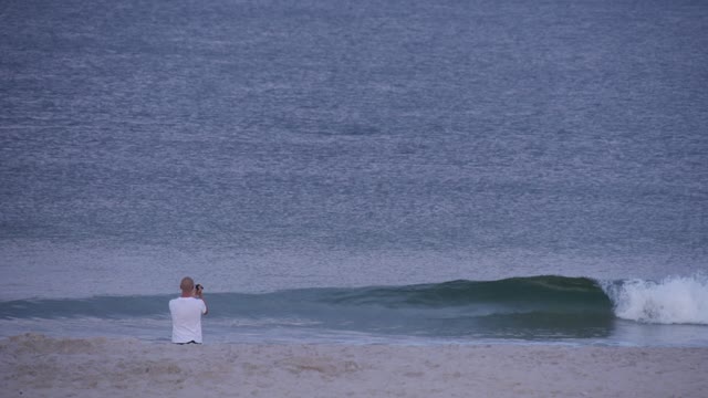 DOLPHINS SWIMMING AT SEASIDE HEIGHTS BEACH! - NJ New Jersey Shore Ocean View Travel Animals