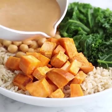 Kale, Sweet Potato, Brown Rice Bowl