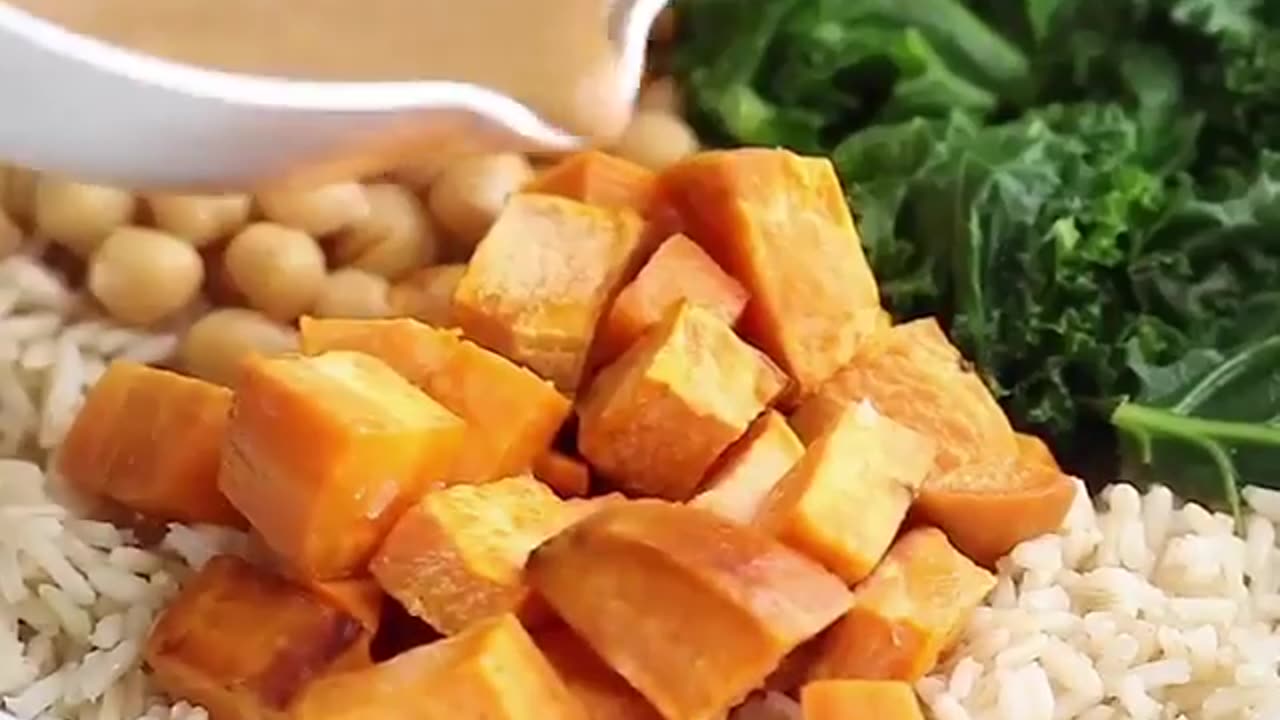 Kale, Sweet Potato, Brown Rice Bowl