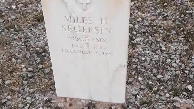 Red, White and Blue stones as a Flag in a New Mexico Cemetery. 1/15/23