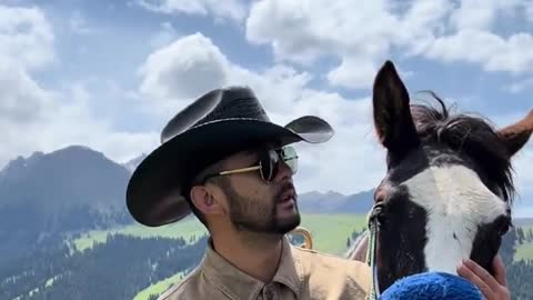handsome man and horse