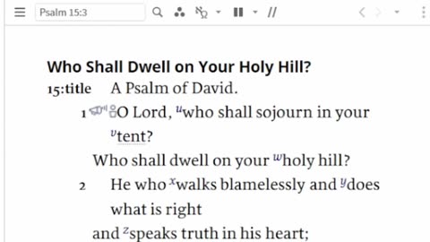 Bible Reading Psalm 15:1-5: Who Can Dwell With God?