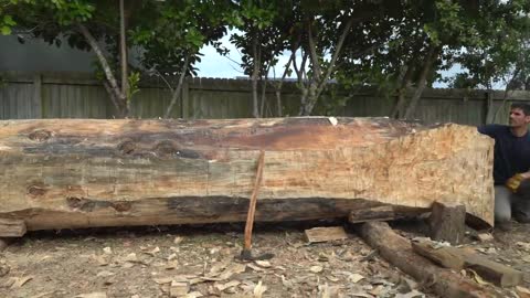 DUGOUT CANOE BUILD - Timelapse, by Outbackmike