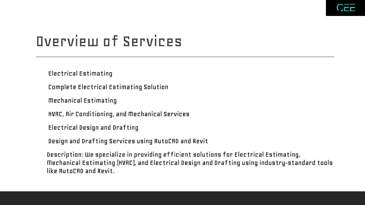 Concept Electrical Estimating - Electrical Estimator