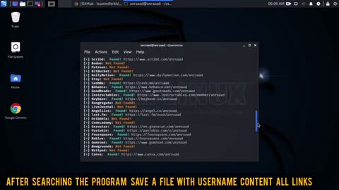 Find Social Networks Users Using Kali