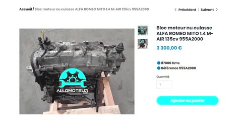 ALLOMOTEURCOM - Bloc moteur nu culasse ALFA ROMEO MITO 1.4 M-AIR 135cv 955A2000