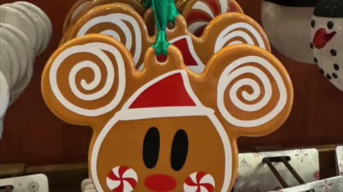 Disney Parks Mickey Mouse Gingerbread Ceramic Disc Ornament