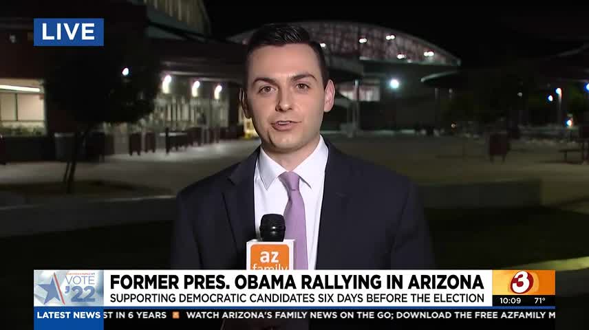 Former President Barack Obama speaks at Phoenix rally