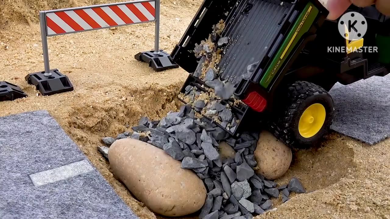 Construction Vehicles Toys Road Repair with Road Roller, Dump Truck, Cement Mixer