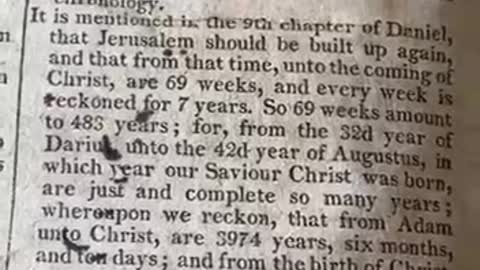 Bible from the 1800s Timeline of Events listed