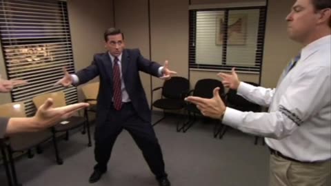 Three gunslinger do a shootout inside an office in Corporate America. No one Wins.