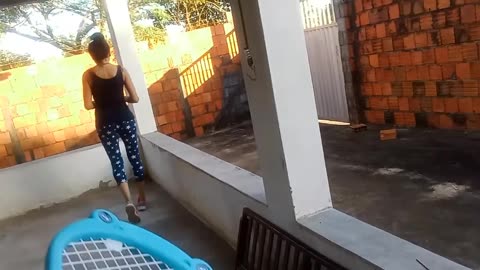 Brazil July 2022 playing tenis with my sisters in Carnauba