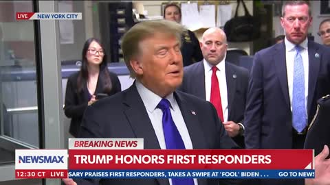 President Trump (Yes President Trump) visits NYPD precinct to support first responders on 9/11