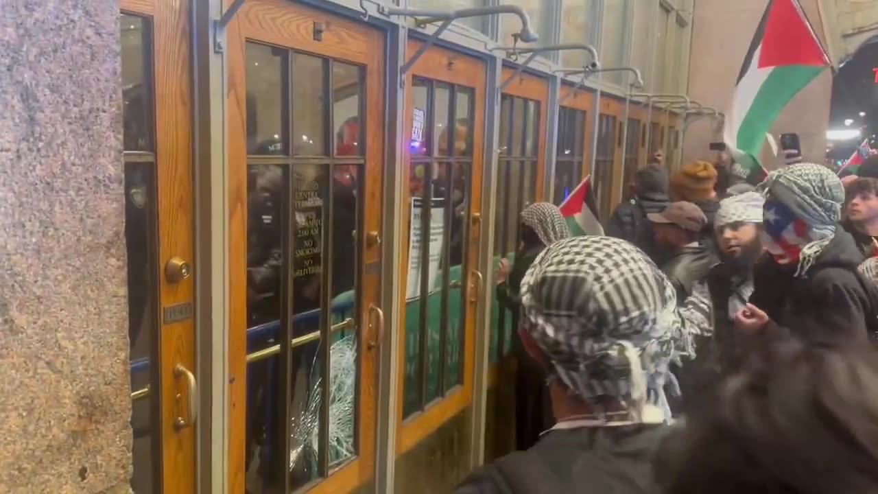 HAMAS Supporters/protestors (embedded assets) in NYC attacking NYC Police Station