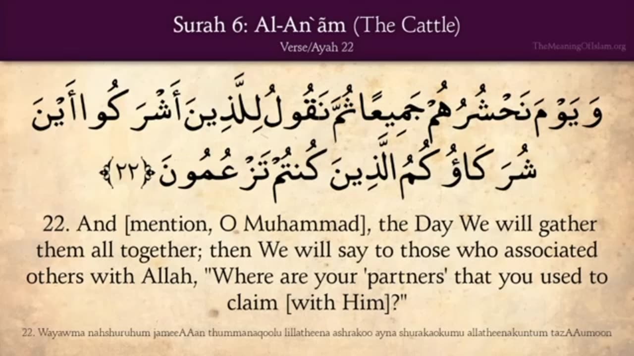 Quran: 6. Surat AL-An'am (The Cattle): Arabic to English Translation HD (Part 01)