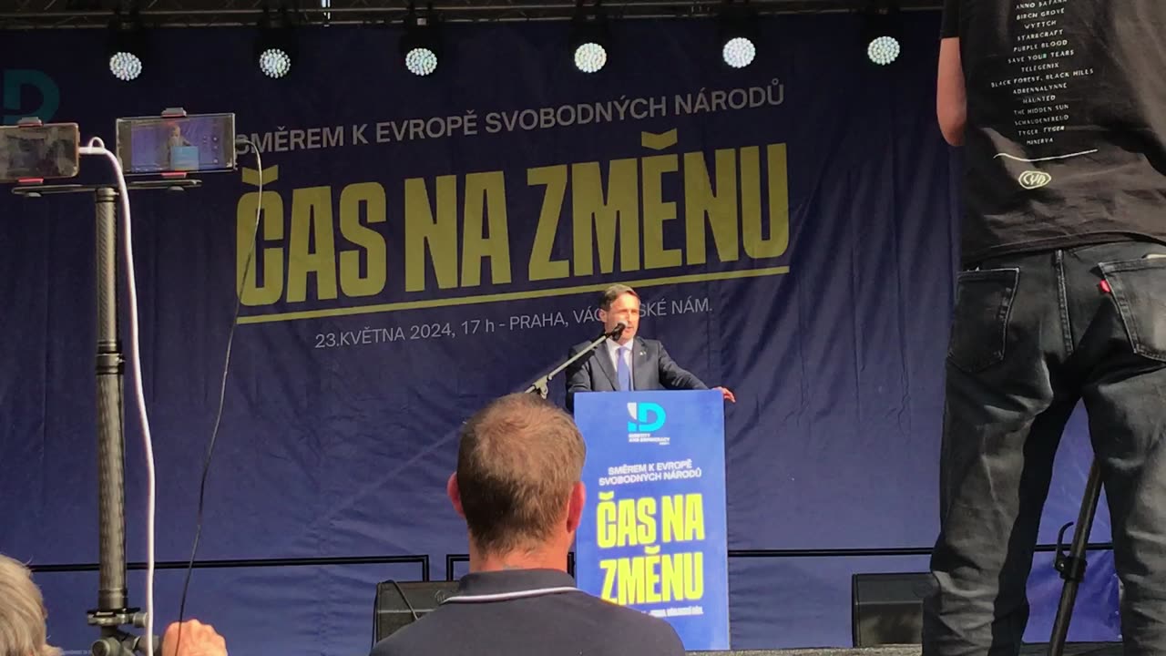 SMĚREM K EVROPĚ SVOBODNÝCH NÁRODŮ/ČAS NA ZMĚNU akce, kterou pořádalo hnutí SPD 23.5.2024