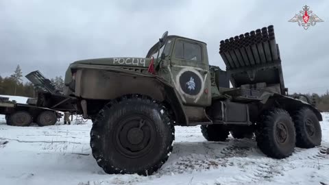 Footage of the work of Grad MLRS crews in the area of special operations.