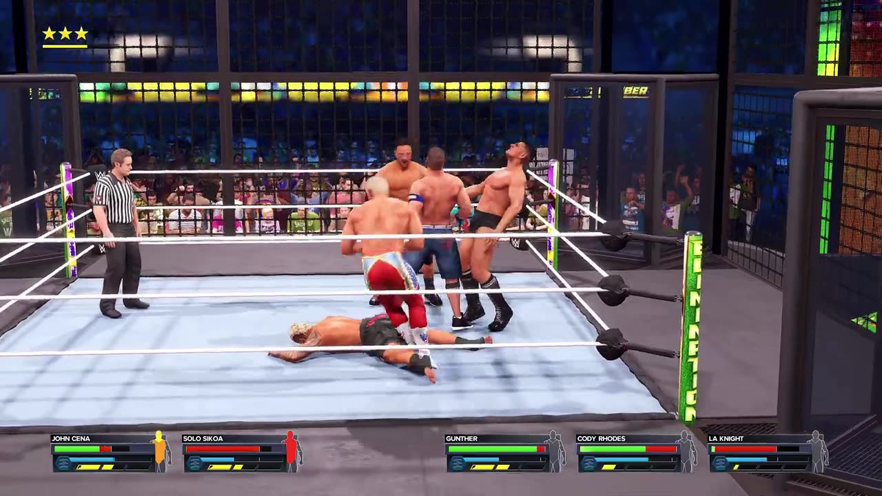 John Cena Logan Paul Cody Rhodes Solo Sikoa Gunther LA Knight _ Elimination Chamber Match _ WWE 2K23