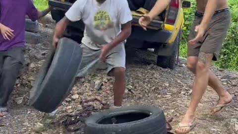 Easiest way to move tires