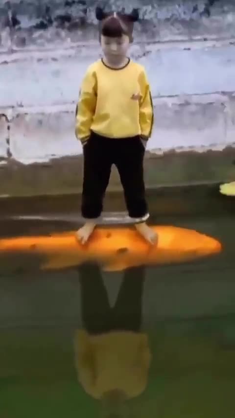 That's real or AI? Girl riding a fish