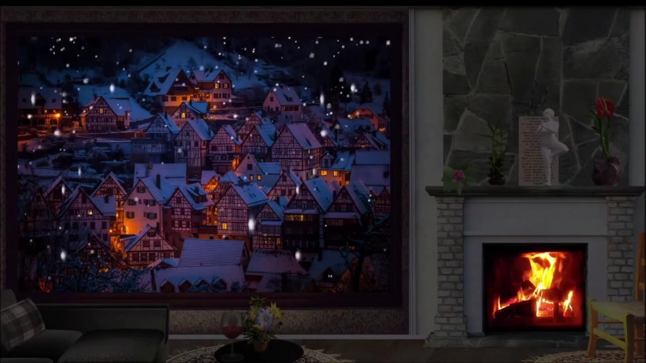 Christmas Music Fireplace