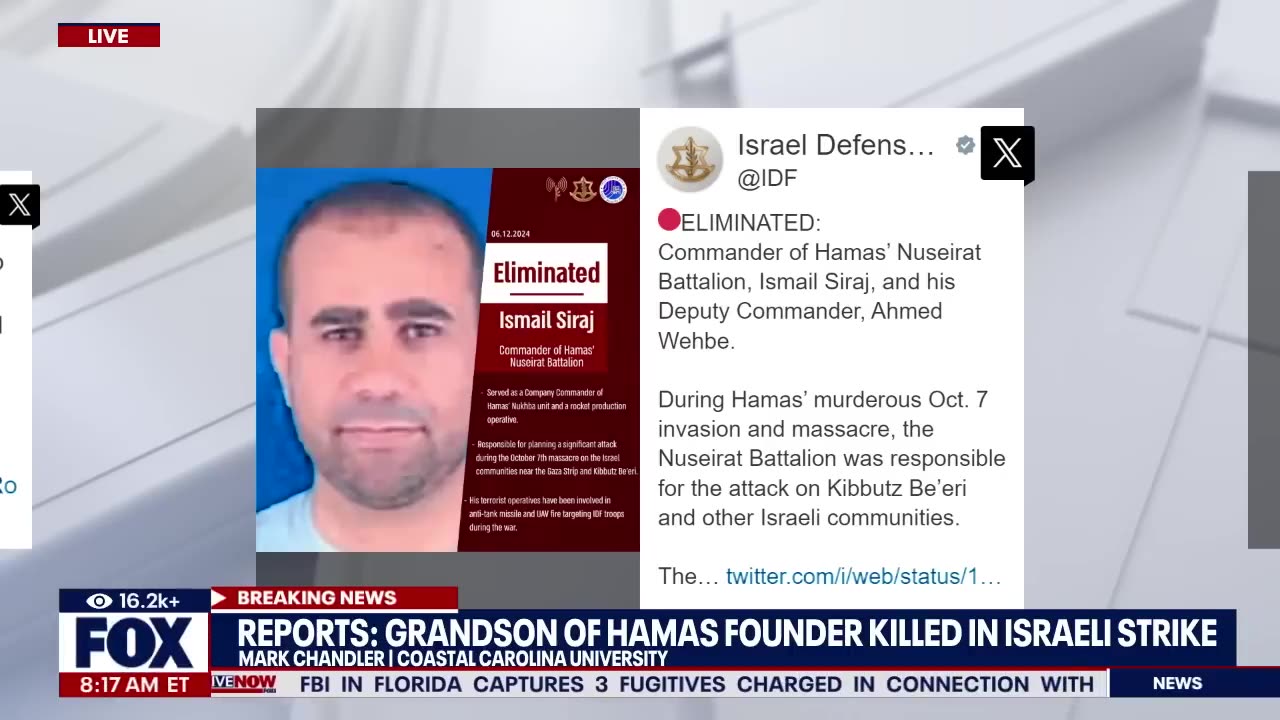 Israel-Hamas war- Airstrike kills Hamas commanders, grandson of founder killed - LiveNOW from FOX