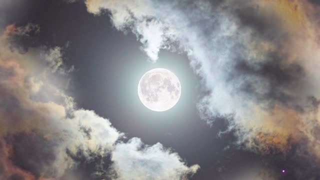 delightful perspective on the moon in the mists