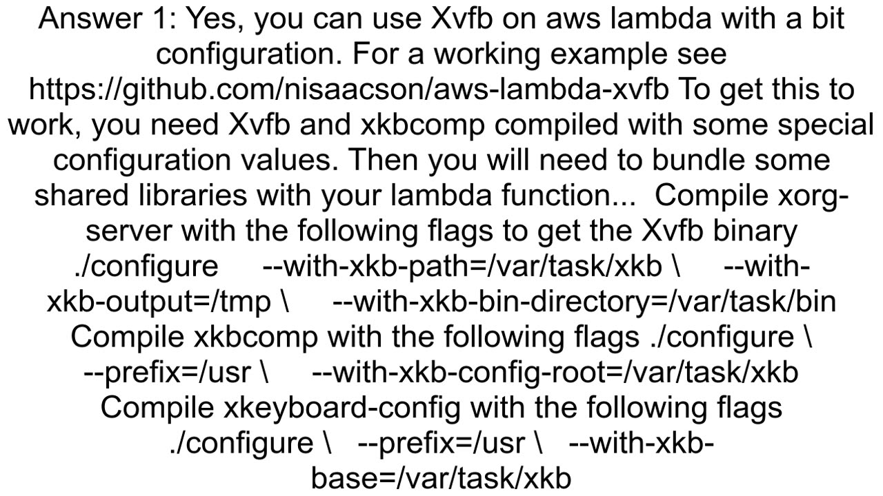 Can I use xvfb with AWS Lambda