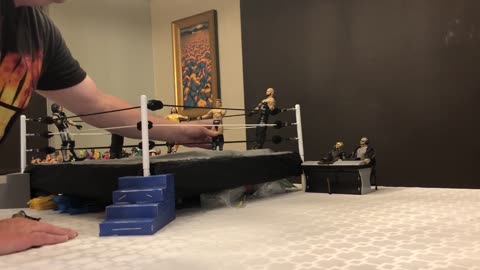 Action figure wrestling blackout episode, three for 2023l