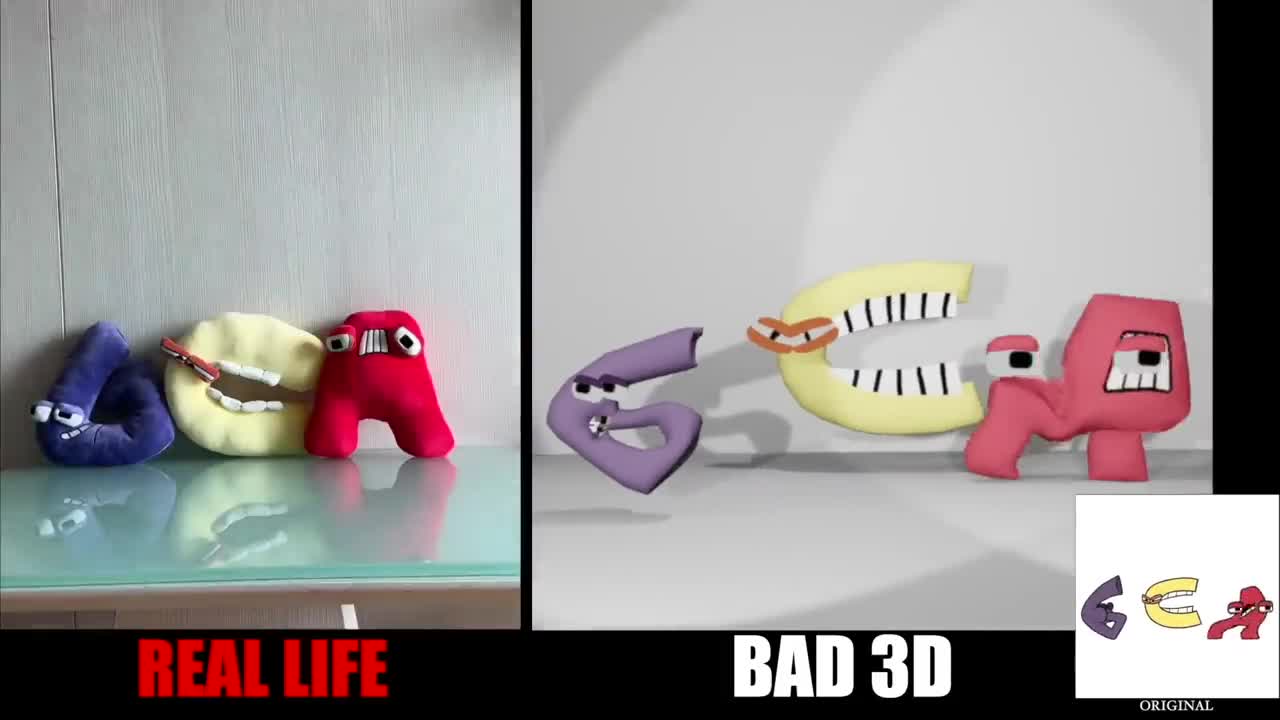 3D vs REAL LIFE Alphabet Lore Animation 3d vs Real life plush