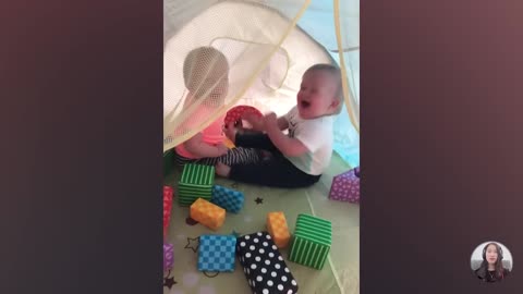 Try Not To Laugh- Twins Babies Fighting Over Everything -- Funny Moment