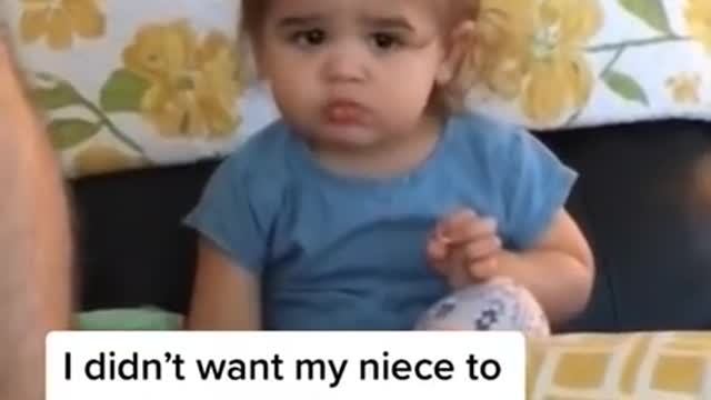 Spunky Litle Girl Rolls Eyes at Aunt When Told to Eat One Snack at a Time