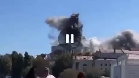 Footage of Ukrainian missiles hitting the headquarters of Russian Black Sea Fleet in Sevastopol