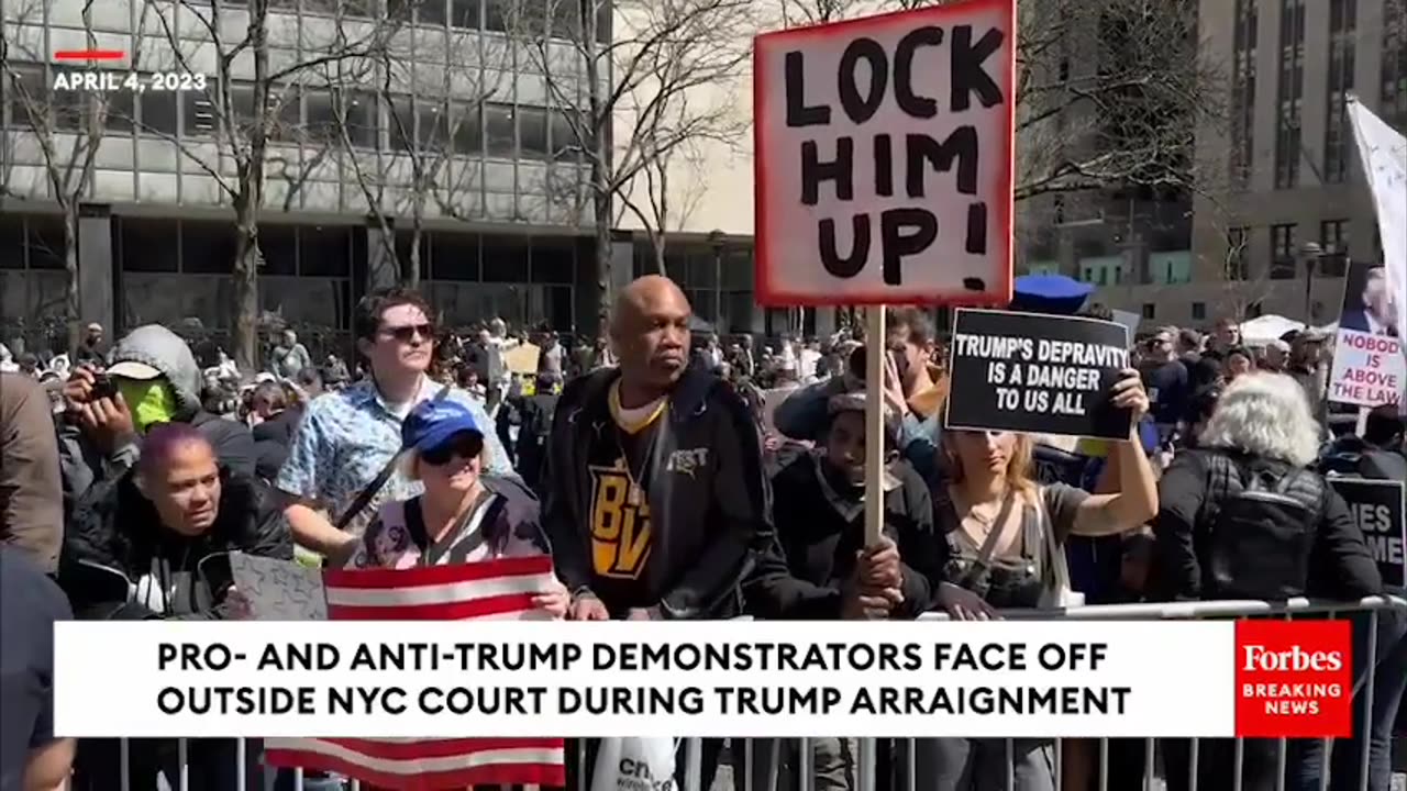 'You're In The Wrong Part Of The City!'- Anti- And Pro-Trump Protesters Face Off Outside Arraignment