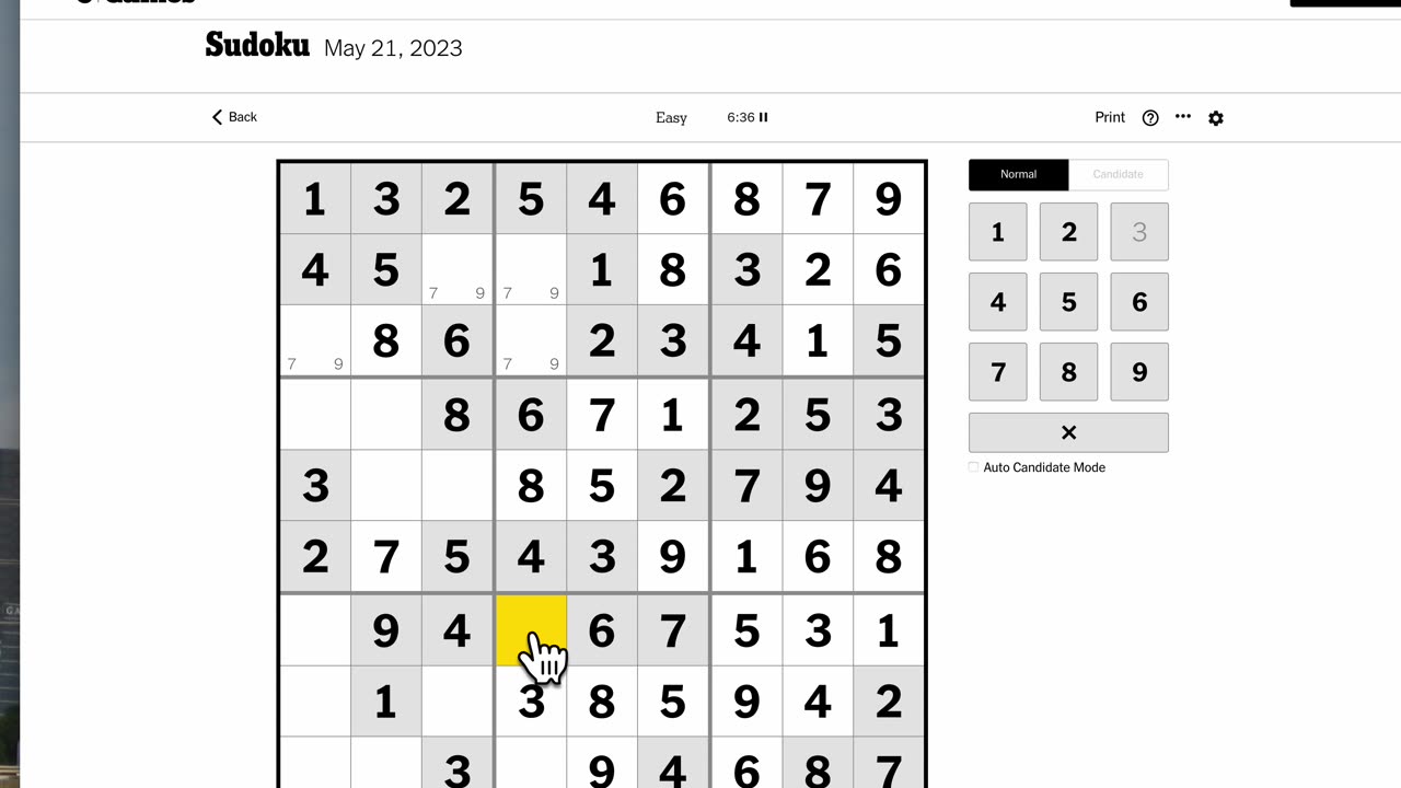 Sudoku 2023-05-21 easy