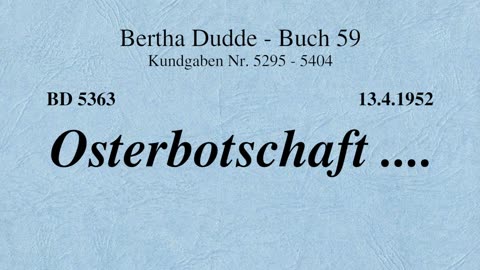 BD 5363 - OSTERBOTSCHAFT ....