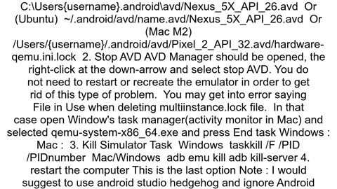 Facing an emulator issue in Android quotError Device is Already Activatingquot