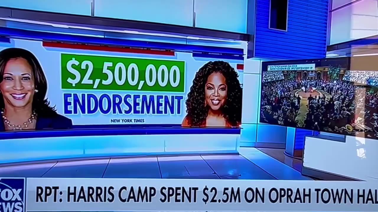 So Oprah who told an audience in Philadelphia vote Kamala because she received $2.5 million