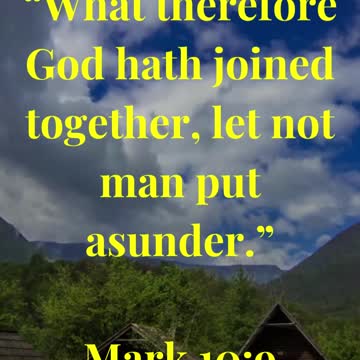“What therefore God hath joined together, let not man put asunder.”