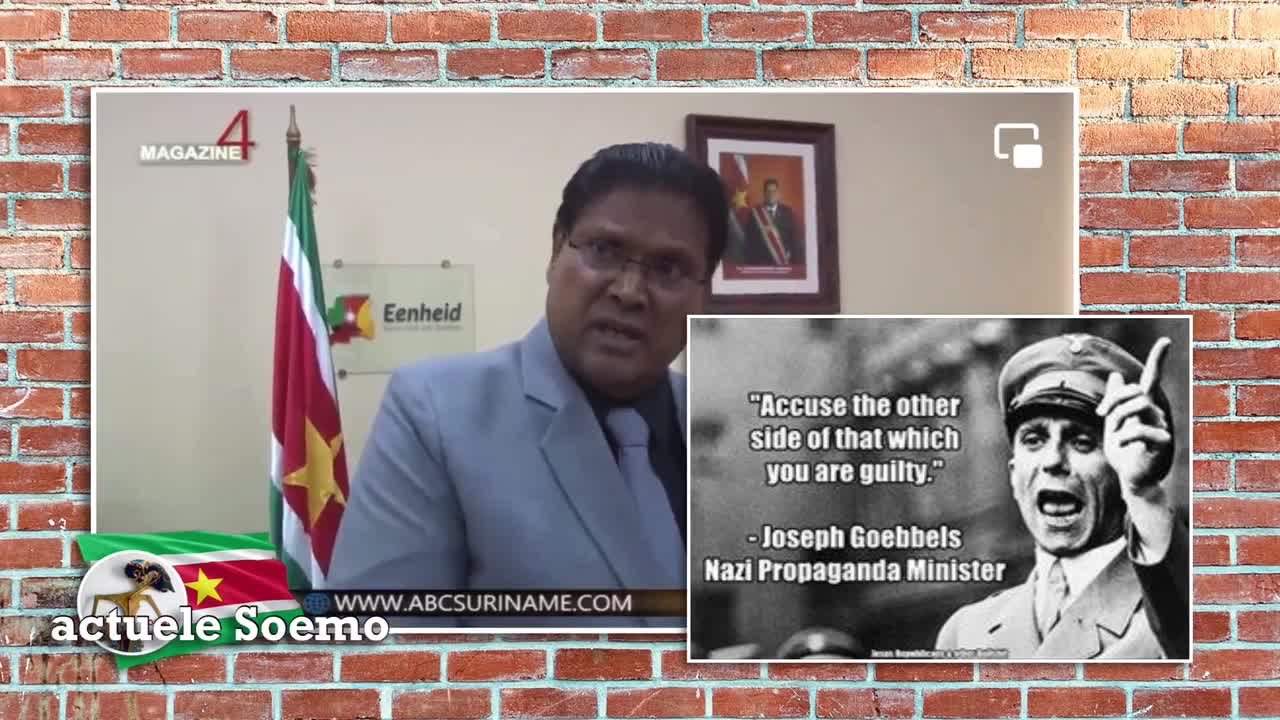 De president van de Republiek Suriname spreekt
