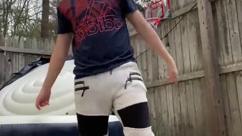 Broke the basketball hoop #basketball #sports #funny #viral #gonewrong