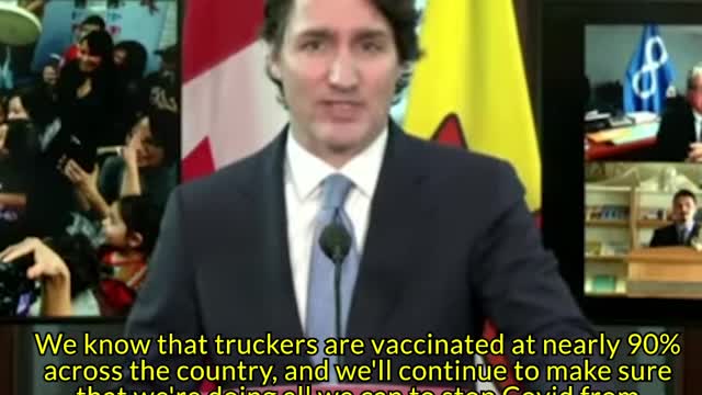 Justin Trudeau reacts to the Truck Freedom convoy