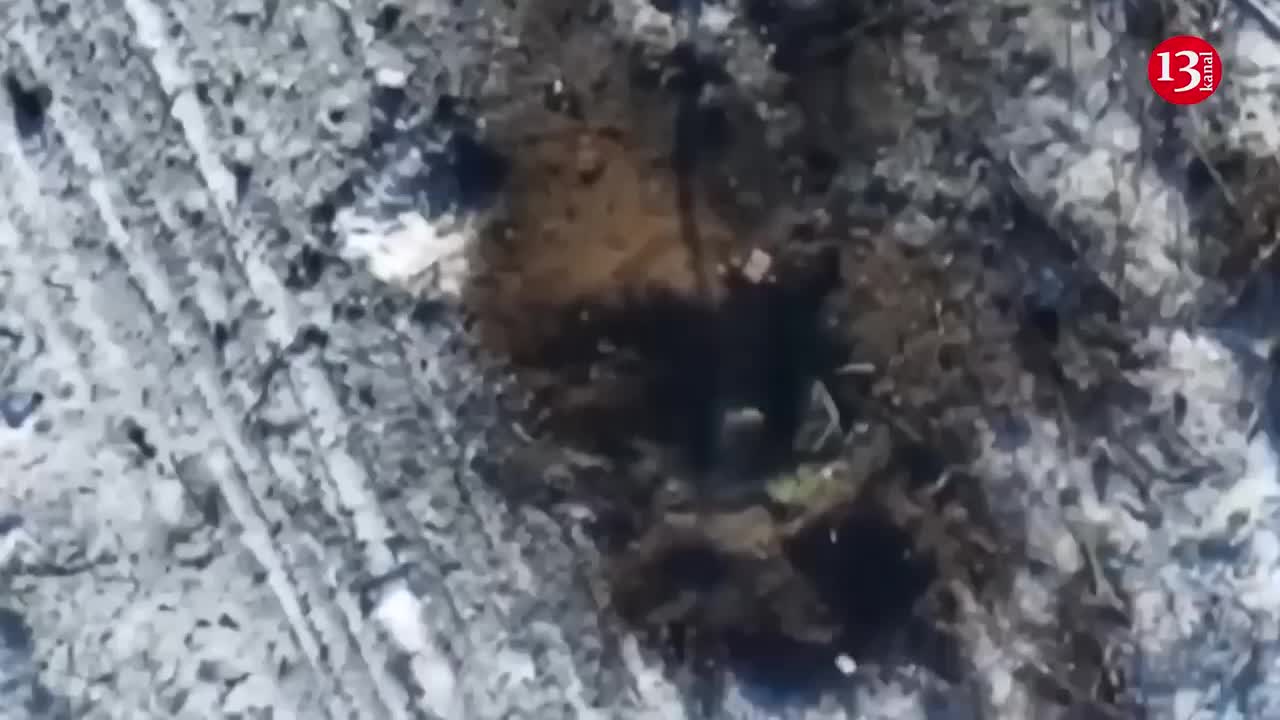 Drone sends projectile to "warm" Russians who are freezing in their nests