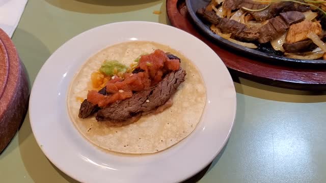 Can't go wrong with fajitas and beer!
