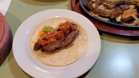 Can't go wrong with fajitas and beer!