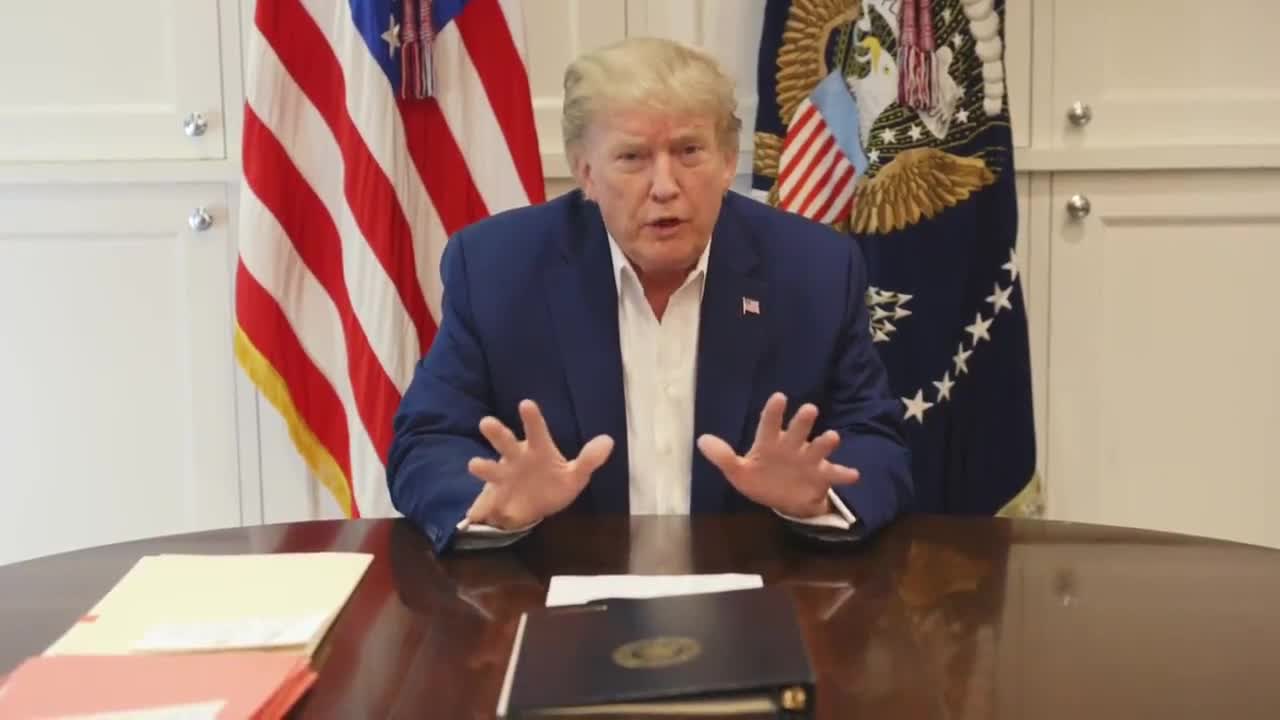 Trump delivers video address from Walter Reed (October 3, 2020)