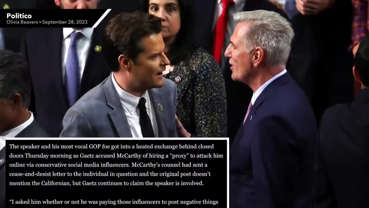 Matt Gaetz Goes Off on McCarthy During Heated Exchange, Makes Wild Accusations