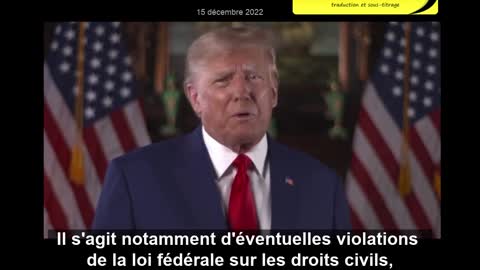 ▶ EXTRAIT-RQ + LIENS parus (18 déc 22) : Donald Trump 15 déc 22 (FR: Pauliac)